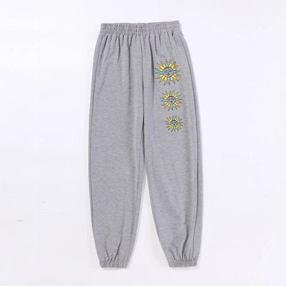 Damen Sweatpants Bequem Sonnenmotiv Norvielle