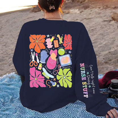 Damen Sweatshirt Bunt Grafikdesign Baumwolle