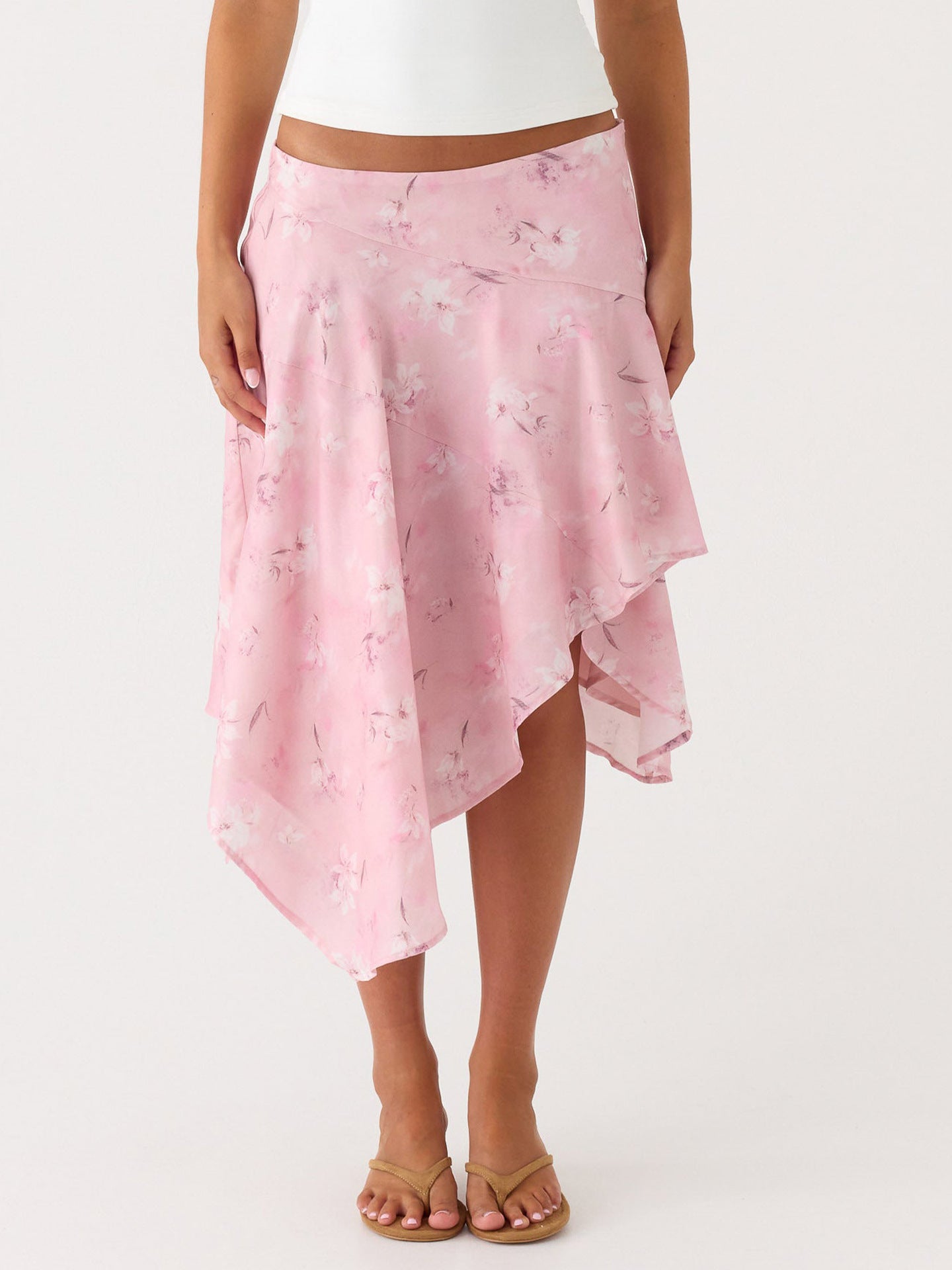 Damen Maxi-Rock Asymmetrisch Florales Design