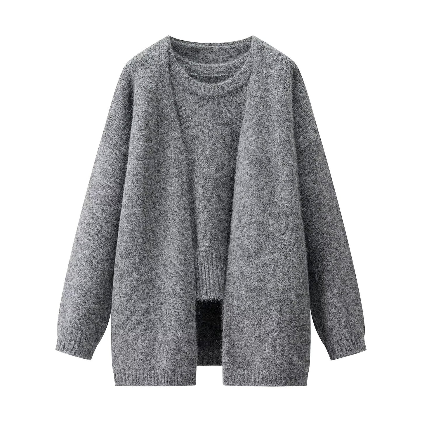 Damen Strickmantel Weich Norvielle Elegantes Design