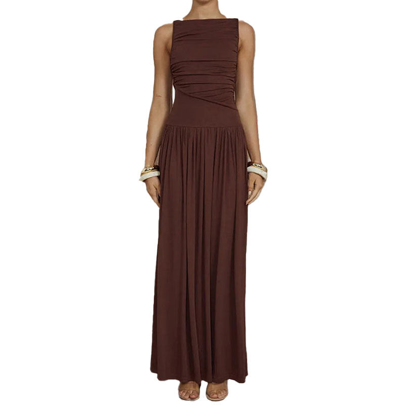 Damen Maxikleid Raffiniertes Raffung Design Norvielle