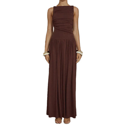 Damen Maxikleid Raffiniertes Raffung Design Norvielle