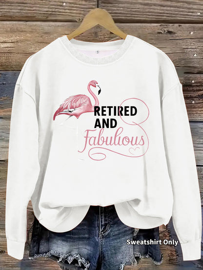 Damen Sweatshirt Flamingo Motiv Weich Rosa