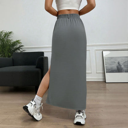 Damen langer Rock mit seitlichem Schlitz Norvielle
