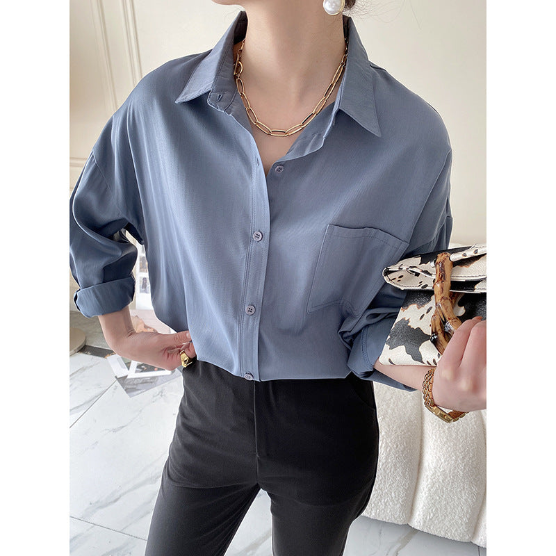 Damen Oversized Hemdbluse Atmungsaktiver Baumwollmix