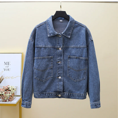 Damen Denimjacke Große Aufsetztaschen Norvielle