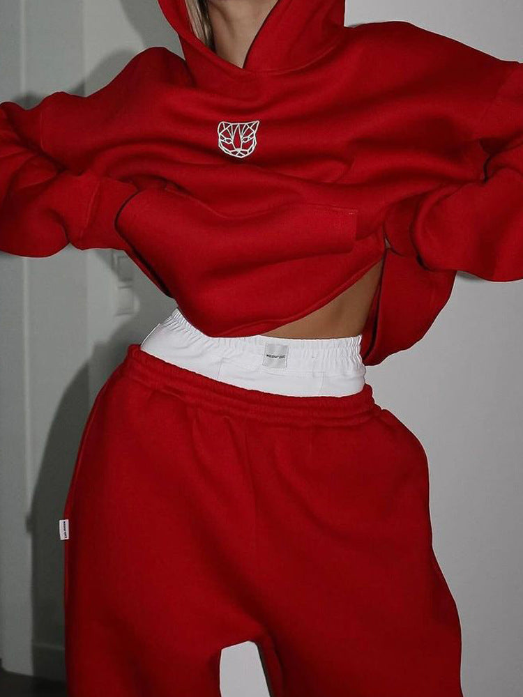 Damen Oversize Kapuzenpullover Set mit Jogginghose Norvielle