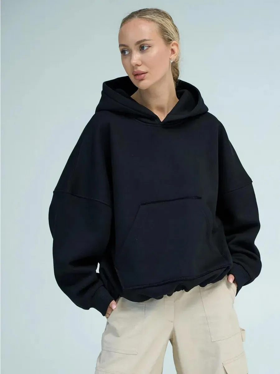 Damen Oversized Kapuzenpullover Lässiger Schnitt Mit Seitentaschen