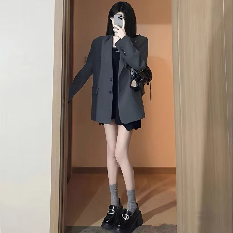 Damen Oversized Blazer mit Taschen