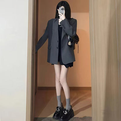 Damen Oversized Blazer mit Taschen