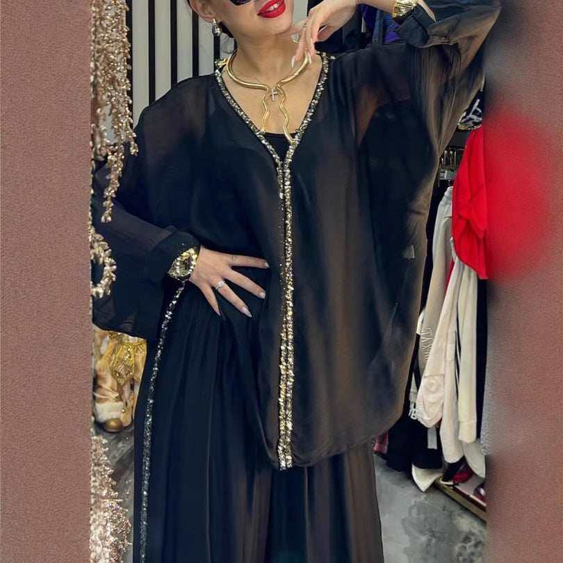 Damen Jumpsuit Luftig Elegant Glitzernd Norvielle