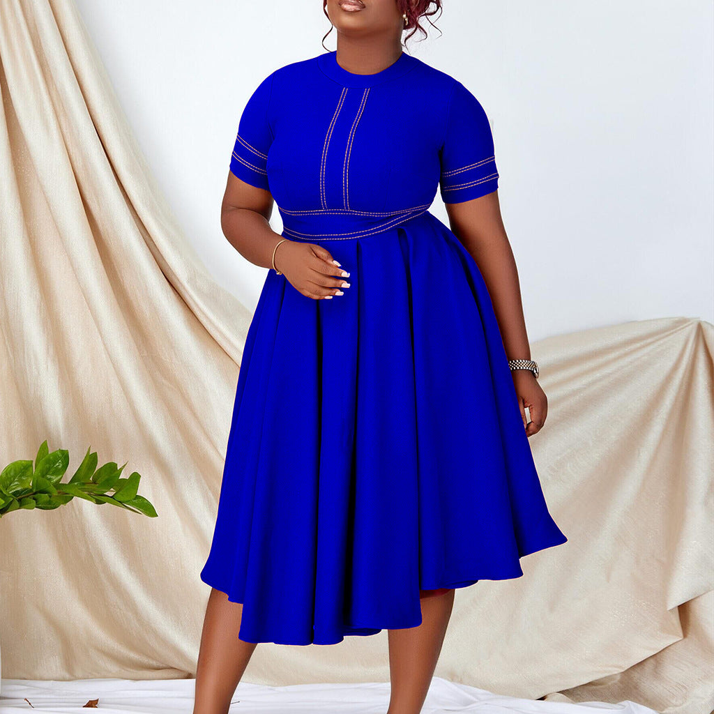 Damen Midikleid feine Taillierung schwingender Rock Norvielle