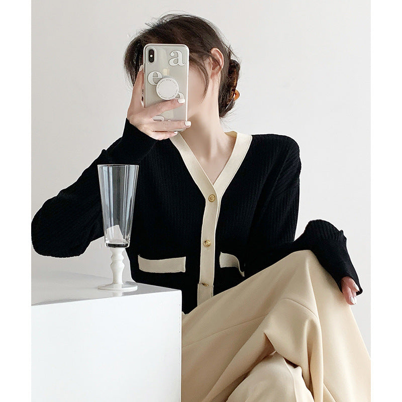 Damen Strickcardigan mit Knopfleiste und Kontrasttaschen Norvielle - Norvielle