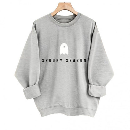 Damen Sweatshirt Weiches Innenfleece Gruselmotiv