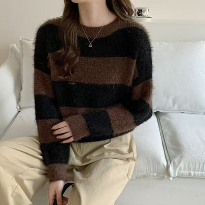 Damen Kuschelpullover Gestreift Norvielle