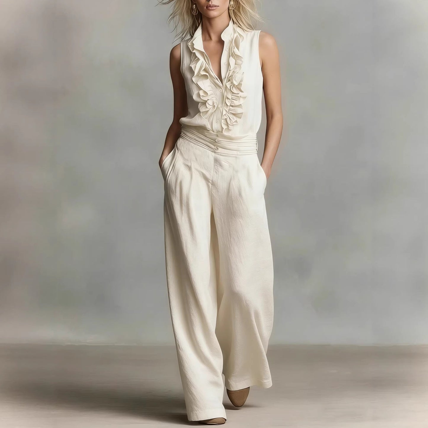 Damen Bluse mit Rüschendetails Klassischer Kragen Elegantes Design