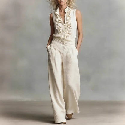 Damen Bluse mit Rüschendetails Klassischer Kragen Elegantes Design