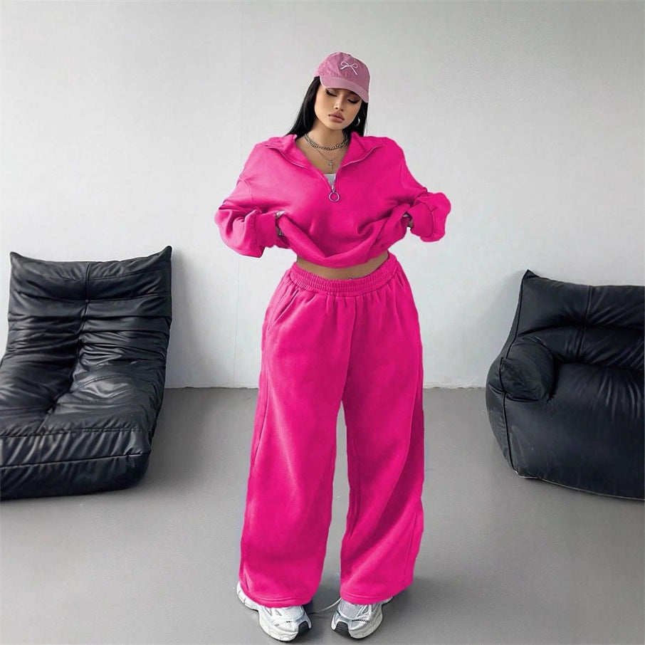 Damen Sportliches Hoodie und Sweathosen Set Baumwolle