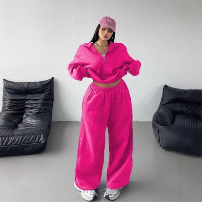 Damen Sportliches Hoodie und Sweathosen Set Baumwolle