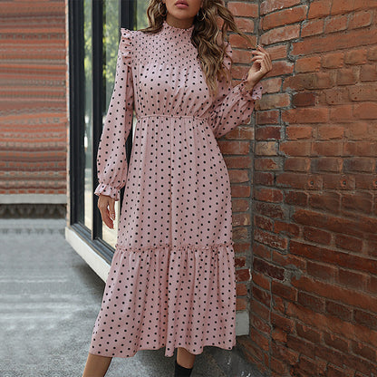 Damen Maxikleid Punktmuster Rüschen Norvielle