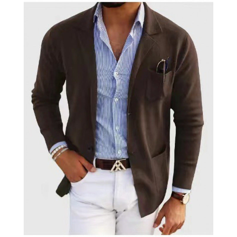 Herren Strickblazer Lässig Praktische Taschen Bequem Norvielle