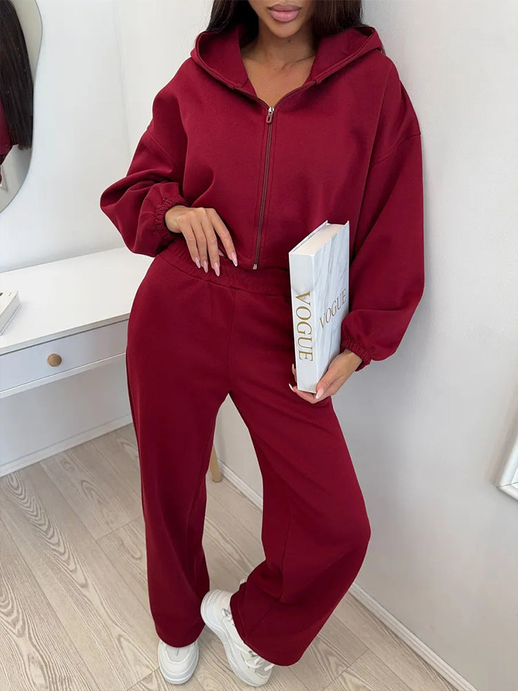 Damen Sportliches Set Kapuze Weite Hose Norvielle