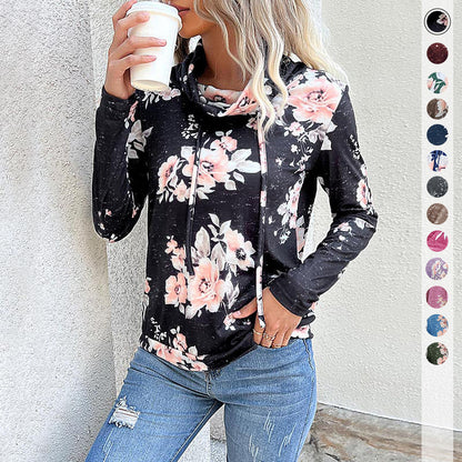 Damen Pullover Floralmuster Hochkragen Norvielle - Norvielle