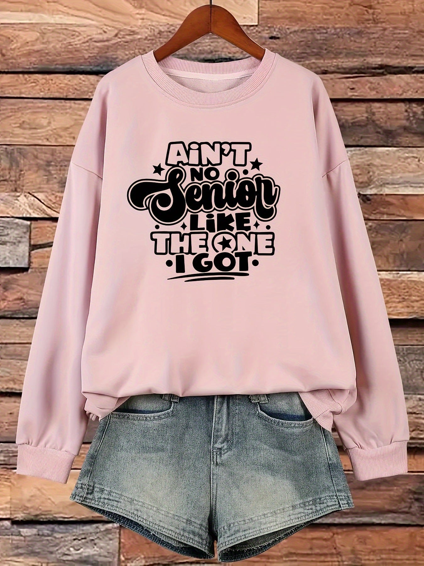 Damen Sweatshirt Lässiges Spruchdesign Norvielle