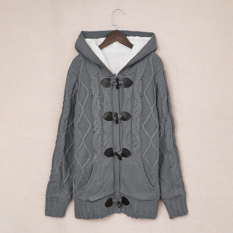 Damen Strickjacke Hochkragen Bequem Knöpfe Norvielle
