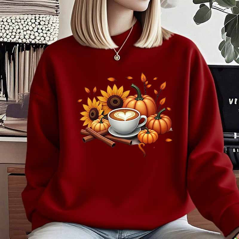 Damen Sweatshirt Herbstlich Motiv Besonderer Druck Norvielle