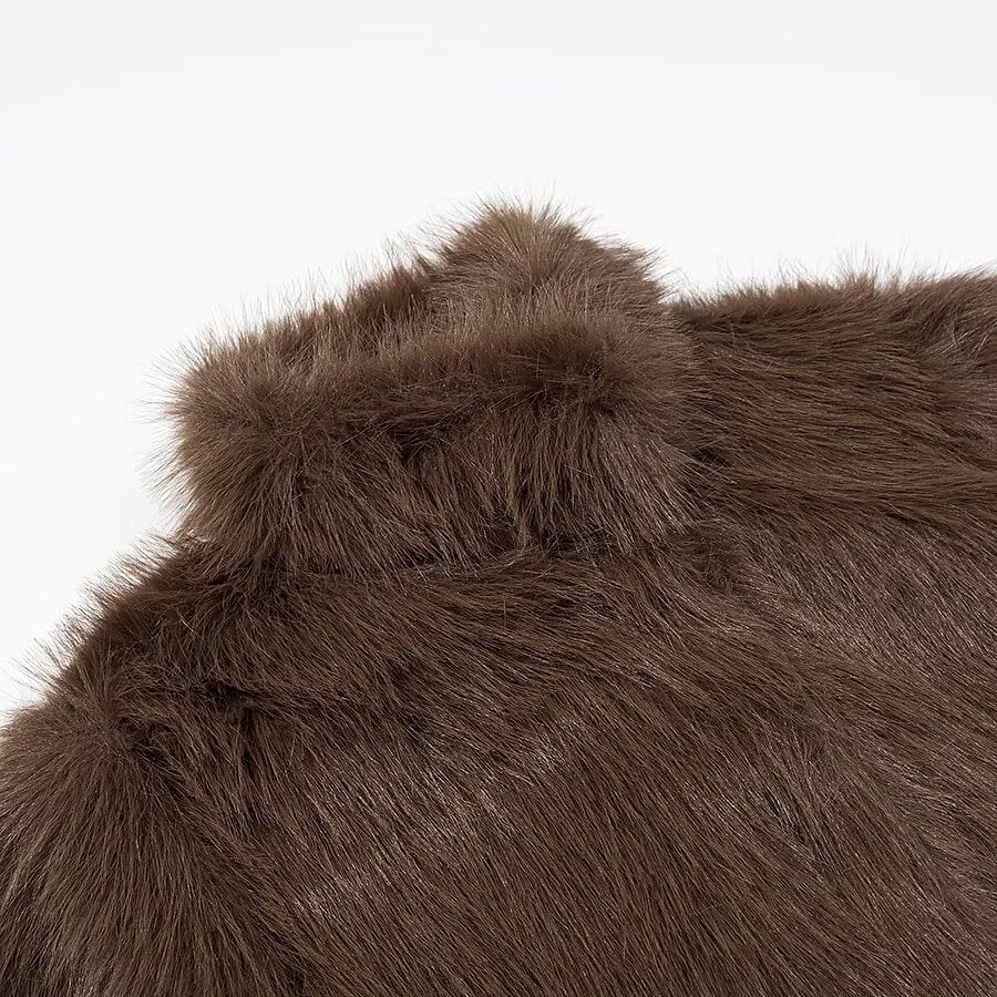 Damen Plüschjacke Hochkragen Locker Norvielle