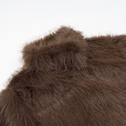 Damen Plüschjacke Hochkragen Locker Norvielle