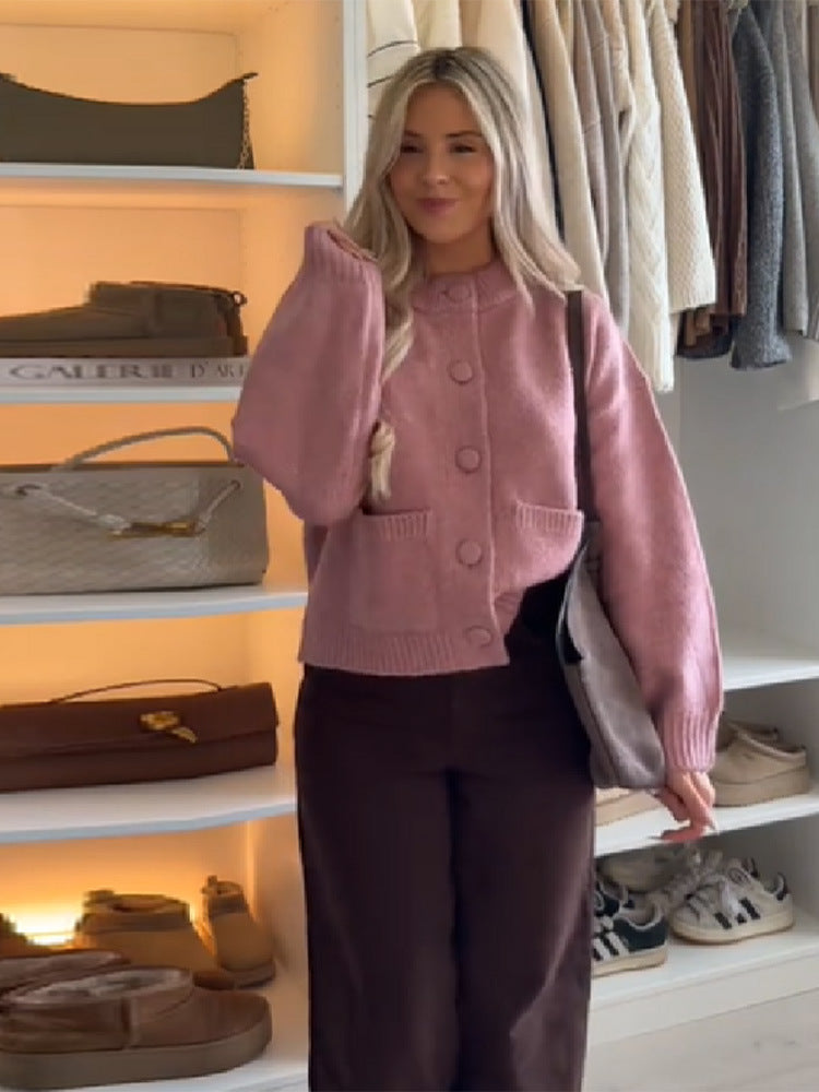 Damen Strickjacke Komfortabel Große Taschen Norvielle