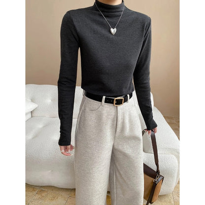 Damen Langarmshirt Stehkragen Elegantes Design Norvielle - Norvielle