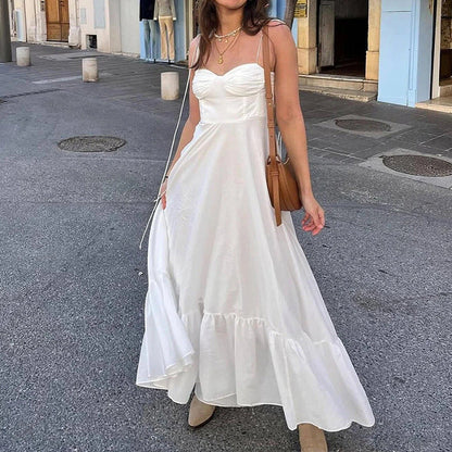 Damen Maxikleid Schulterfrei Voluminöser Rock Norvielle