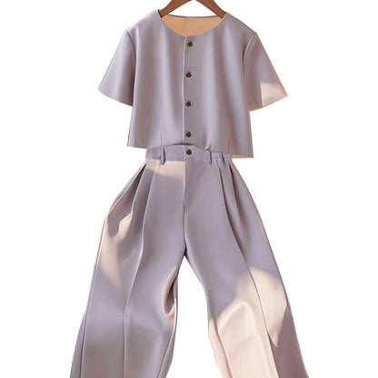 Damen Set Kurzes Oberteil Elegante Hose