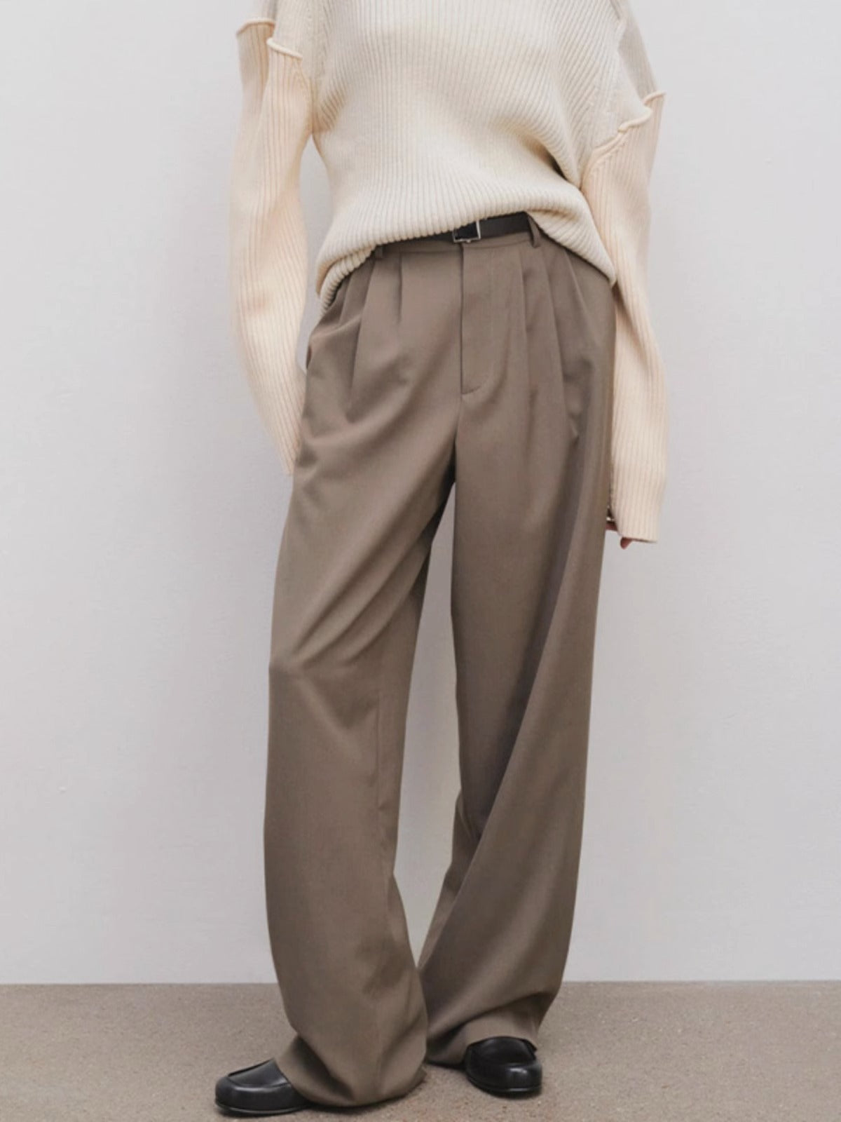 Damen Weite Stoffhose Elegantes Design