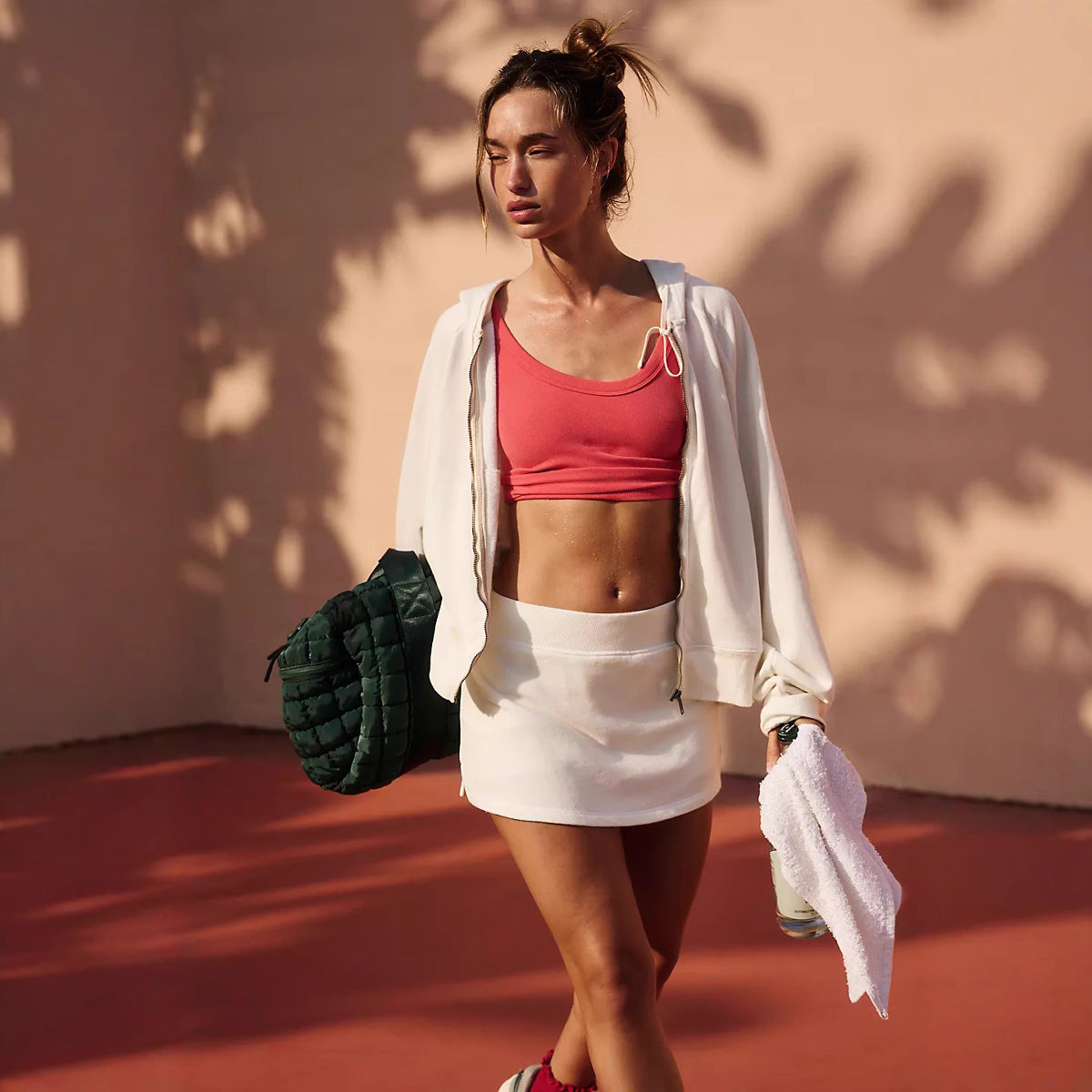 Damen Sportliches Set Ärmelloses Weicher Rock