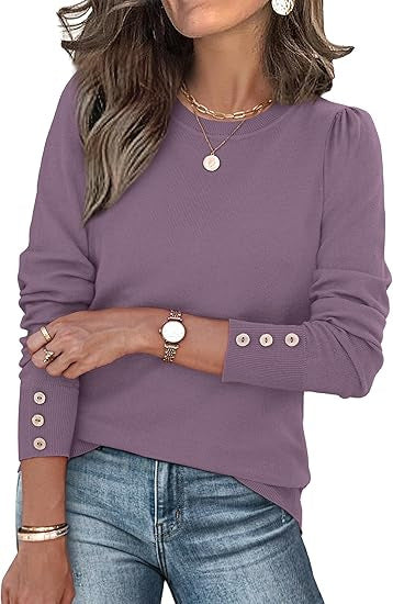 Damen Pullover Lässig Knopfdetails Norvielle