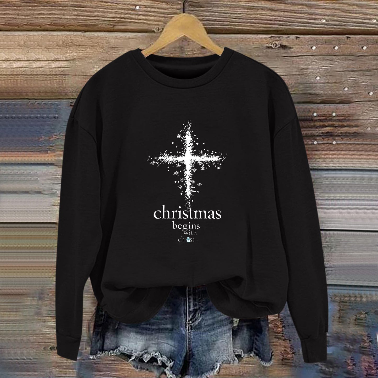 Damen Sweatshirt Christliches Motiv Weich Norvielle