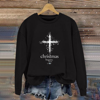 Damen Sweatshirt Christliches Motiv Weich Norvielle