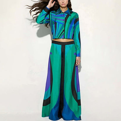 Damen Zweiteiliges Set Crop- Maxirock - Norvielle