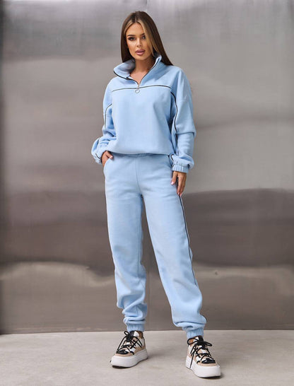 Damen Fleece-Outfit mit Reißverschluss Kuschelig Norvielle