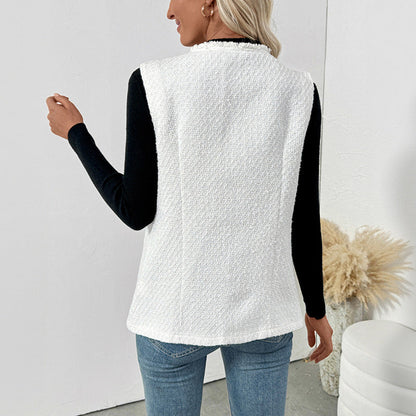 Damen Strickweste mit Knöpfen und Taschen Norvielle
