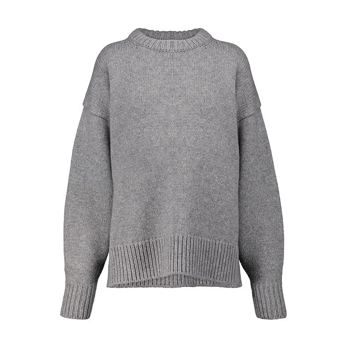 Damen Grobstrickpullover Überlange Ärmel Norvielle