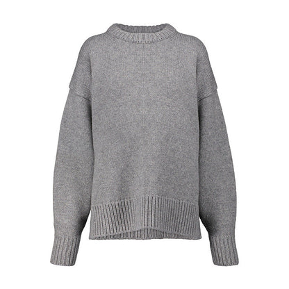 Damen Grobstrickpullover Überlange Ärmel Norvielle