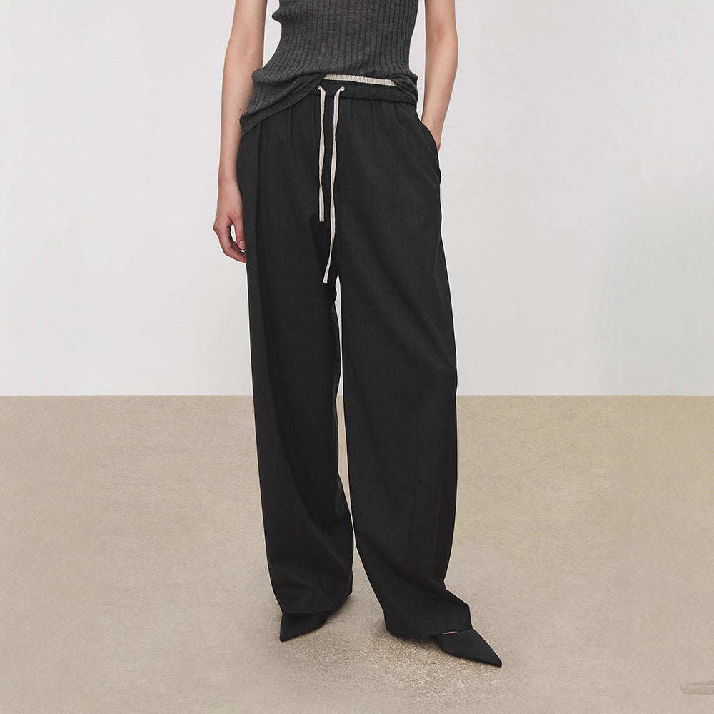 Damenhose Weite Stoffhose Elastischer Bund Norvielle