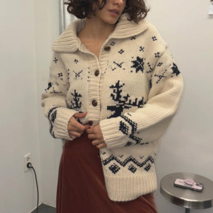 Damen Strickjacke Grafisches Muster Norvielle