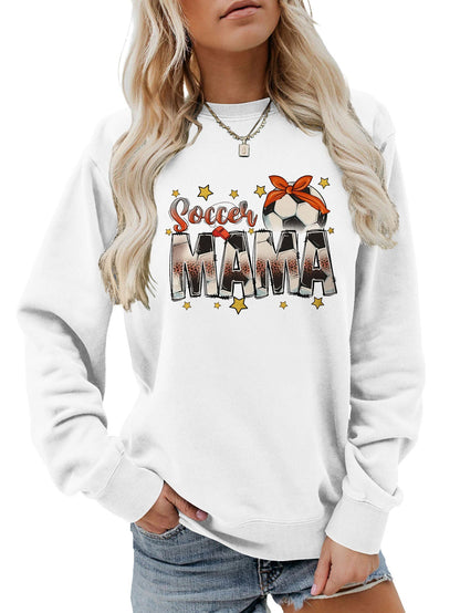Damen Sweatshirt Soccer Mama Aufdruck Bequem Norvielle