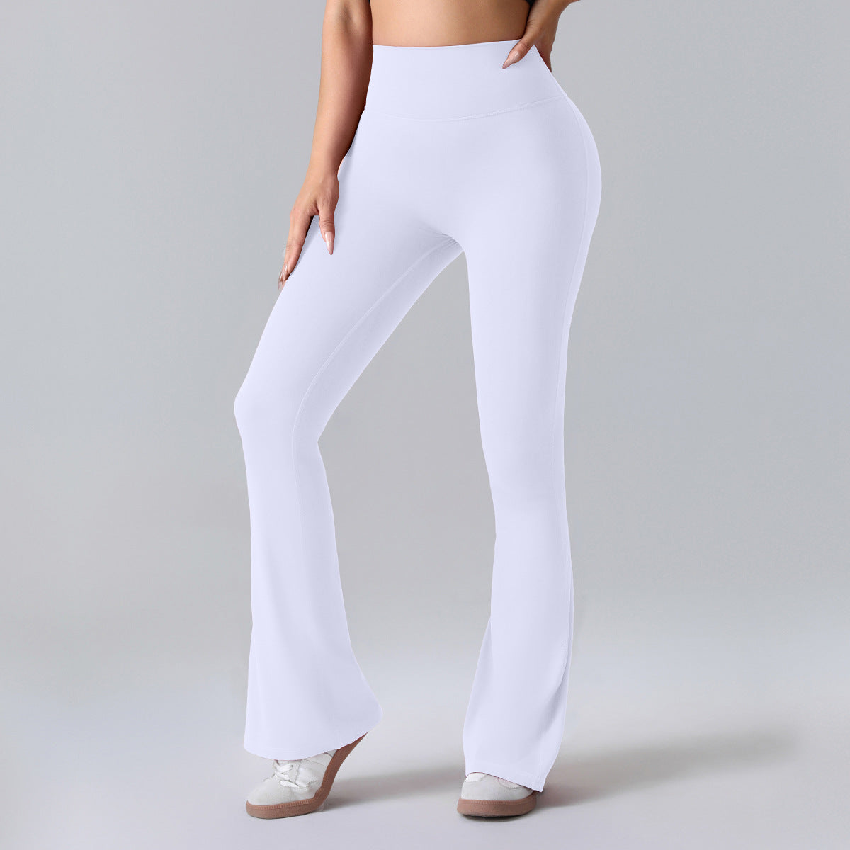 Damen Fitnesshose Flared High-Waist Sportleggings für Training